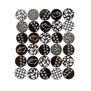 25-Piece Black Metal Circle 22mm Floating Locket Jewelry Making Craft Supplies